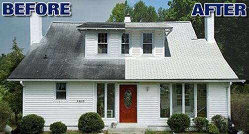 Before and after softwashing